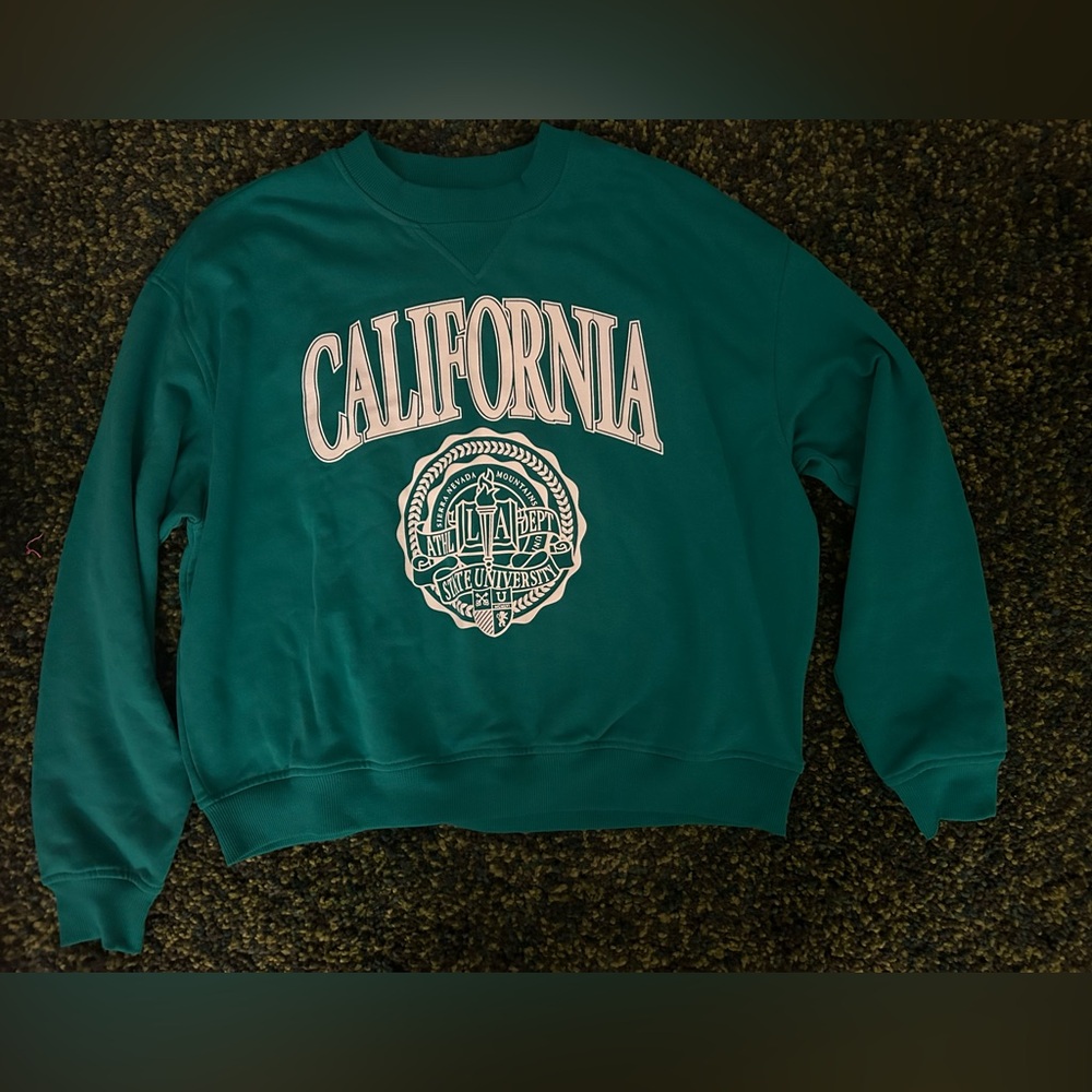 unisex California University Green Fleece Cotton Sweatshirt H&M XL NWOT